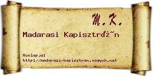 Madarasi Kapisztrán névjegykártya